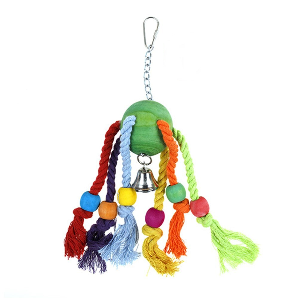 Yes4pets 3 X Wood Small Hanging Swing Bird Parrot Parakeet atiel Budgie Rope Toy Birds Toys
