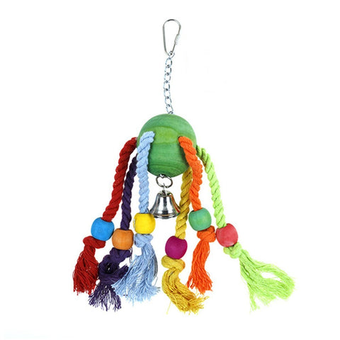 Yes4pets 3 X Wood Small Hanging Swing Bird Parrot Parakeet atiel Budgie Rope Toy Birds Toys