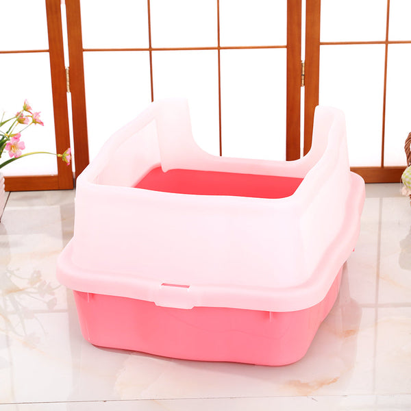 Yes4pets Large Deep Cat Kitty Litter Tray High Wall Pet Toilet Grid With Scoop Pink Cat Litter
