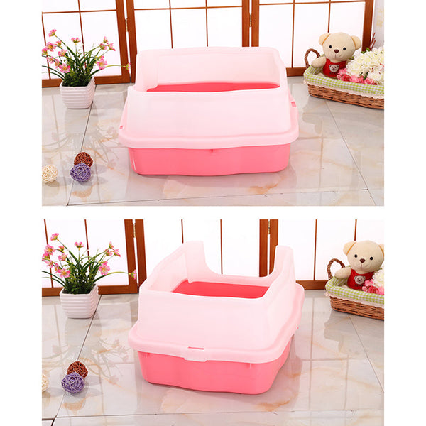 Yes4pets Large Deep Cat Kitty Litter Tray High Wall Pet Toilet Grid With Scoop Pink Cat Litter