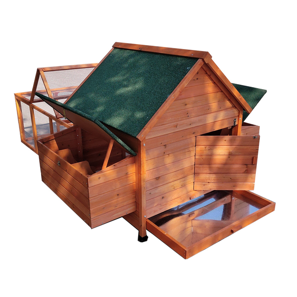 Yes4pets Xl Chicken Coop Rabbit Hutch Ferret Cage Hen Chook Cat Kitten House With Run Small Animal Cages & Hutches