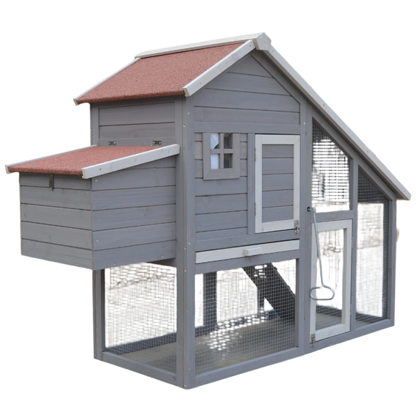 Yes4pets Grey Large Chicken Coop Rabbit Hutch Ferret Guinea Pig Cage Hen Chook Cat Kitten House Small Animal Cages & Hutches