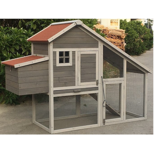 Yes4pets Grey Large Chicken Coop Rabbit Hutch Ferret Guinea Pig Cage Hen Chook Cat Kitten House Small Animal Cages & Hutches