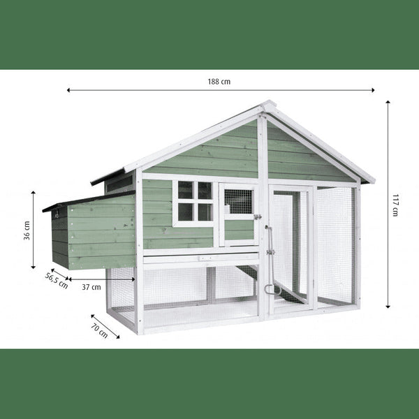 Green Large Chicken Coop Rabbit Hutch Ferret Cat Cage Hen Chook Kitten House Small Animal Cages & Hutches