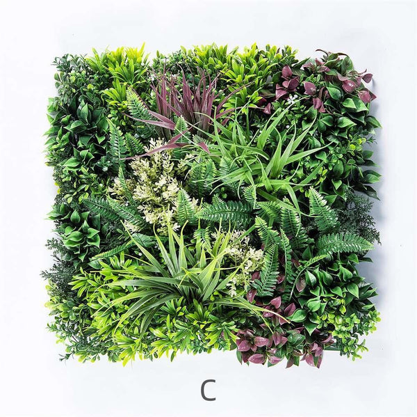 Yes4homes 3 Artificial Plant Wall Grass Panels Vertical Garden Foliage Tile Fence 50X50 Cm Artificial Plant Panels
