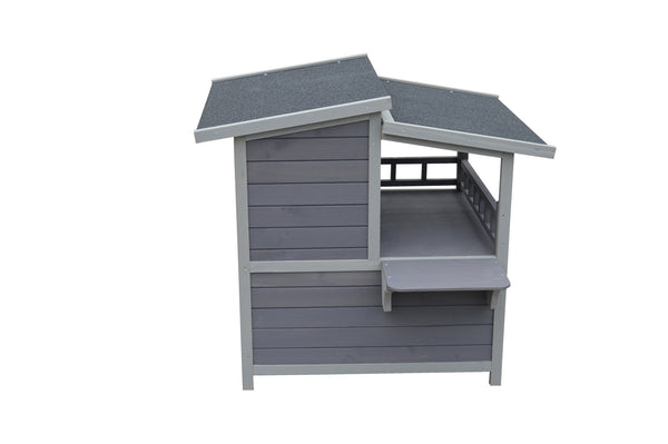 2 Story Cat Shelter Condo With Escape Door Rainproof Kitty House Cat Houses