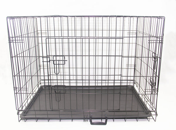 36' Foldable Dog Cat Rabbit Collapsible Crate Pet Cage With Cover Blue Dog Cages