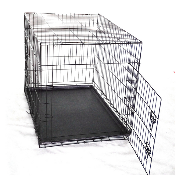 36' Foldable Dog Cat Rabbit Collapsible Crate Pet Cage With Cover Mat Blue Dog Cages