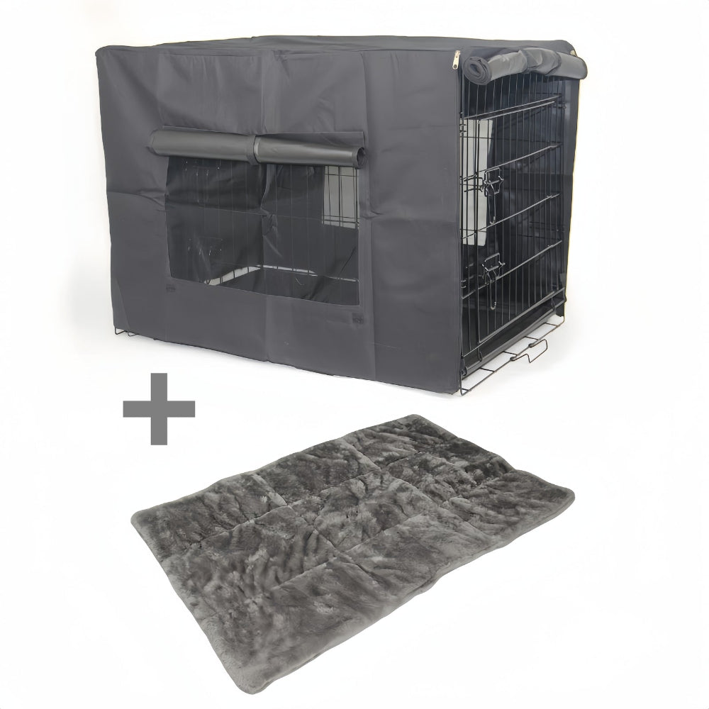 Yes4pets 48' Portable Foldable Dog Cat Rabbit Collapsible Crate Pet Cage Cover Mat Small Animal Supplies