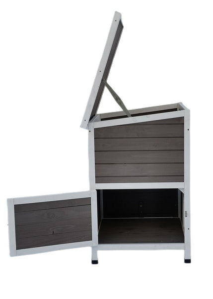 2 Story Cat Shelter Condo With Escape Door Rainproof Kitty House Cat Houses