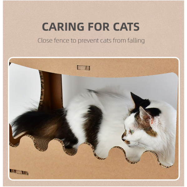 Yes4pets Cat Cardboard House Tower Condo Scratcher Pet Post Furniture Double Storey Cat Houses