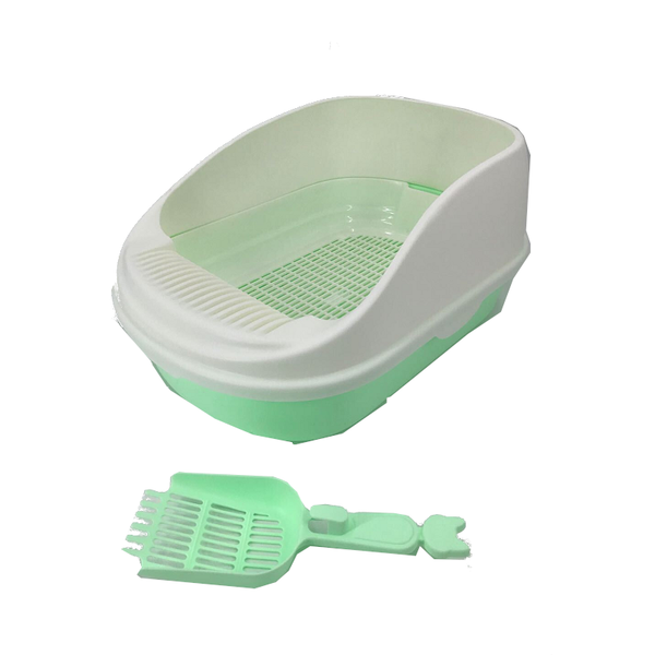 Yes4pets Large Portable Cat Toilet Litter Box Tray With Scoop And Grid Green Litter Trays