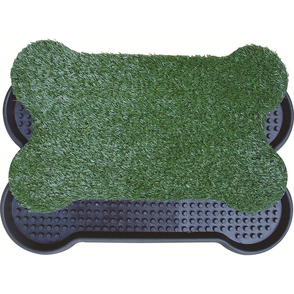 Yes4pets Dog Puppy Toilet Grass Potty Training Mat Loo Pad Bone Shape Indoor With 3 Puppy Training Pads