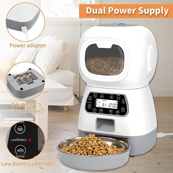 Yes4pets 3.5L Visible Automatic Digital Pet Dog Cat Feeder Food Bowl Dispenser Dog Automatic Feeders