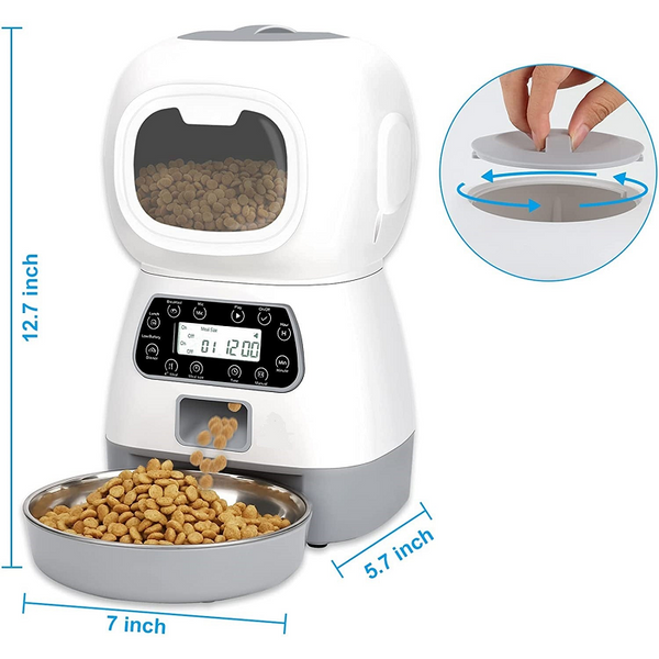 Yes4pets 3.5L Visible Automatic Digital Pet Dog Cat Feeder Food Bowl Dispenser Dog Automatic Feeders