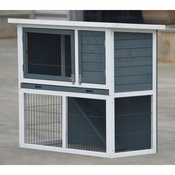 Yes4pets L Double Storey Rabbit Hutch Guinea Pig Cage Ferret W Pull Out Tray Small Animal Cages & Hutches