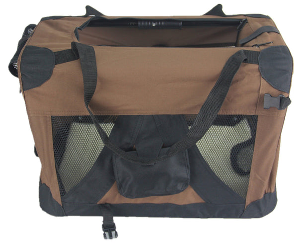 Yes4pets Xl Foldable Pet Dog Puppy Cat Soft Crate Brown Pet Transport