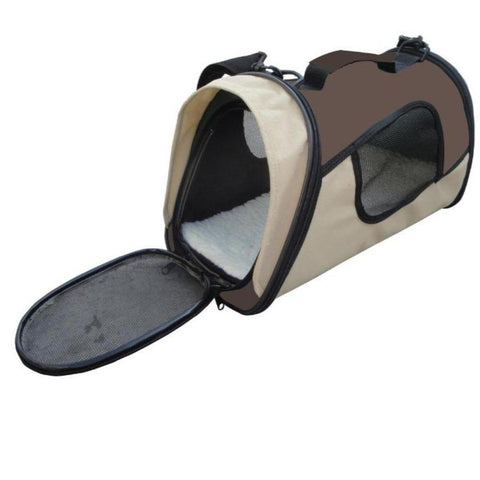 Yes4pets Small Pet Dog Cat Rabbit Guinea Pig Ferret Carrier Travel Bag Brown Pet Transport