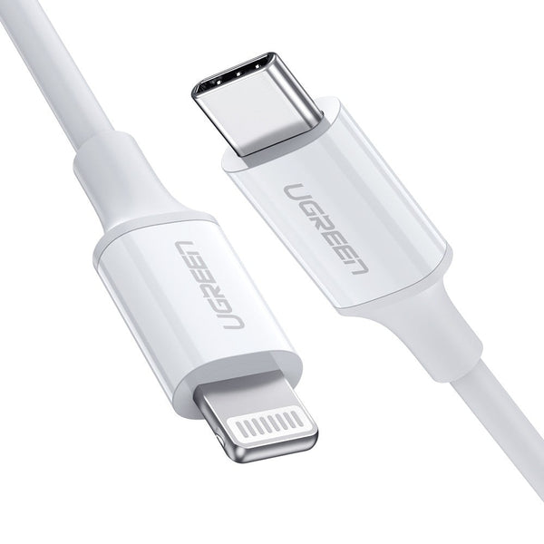 Ugreen 10493 Type C To Mfi Iphone M/M Cable Rubber Shell 1M White Cables & Adapters