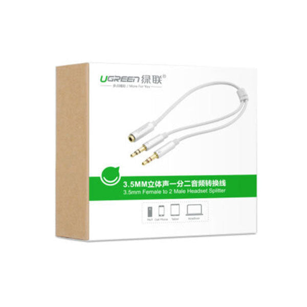 Ugreen 3.5Mm Female To 2 Male Headset Splitter (10790) Audio Cable Plugs & Jacks