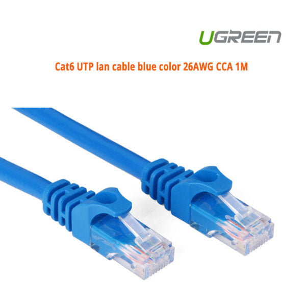 Ugreen Cat6 Utp Blue Color 26Awg Cca Lan Cable 15M (11207) Ethernet Cables (Rj 45/8P8c)