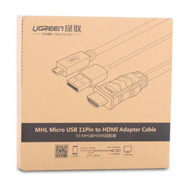 Ugreen Mhl Micro Usb 11 Pin To Hdmi Adater Cable 2M (20139) Monitor/Av Cables & Adapters