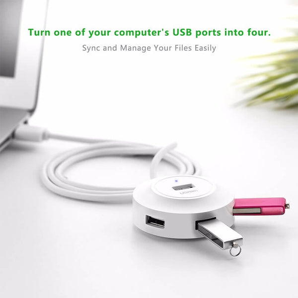 Ugreen 20270 Usb 2.0 4 Port Hub White Usb Cables Hubs & Adapters
