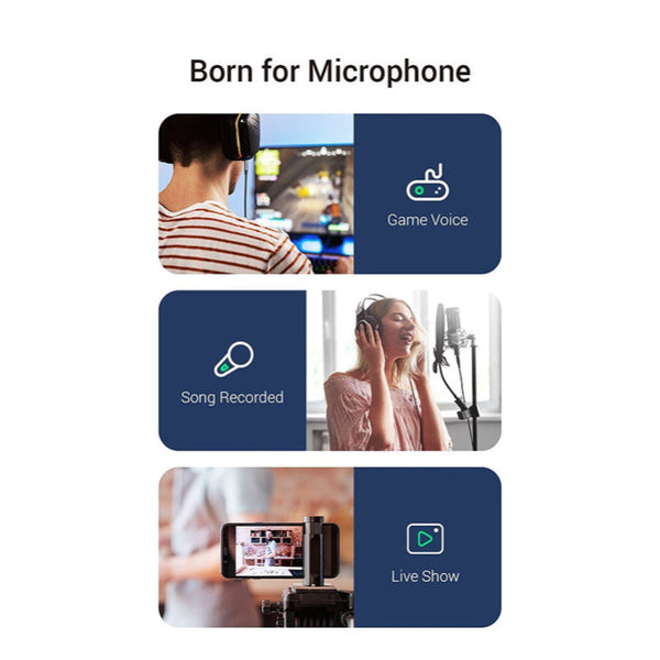 Ugreen 20785 3.5Mm Braided 4 Pole Male To 3M Audio Cable Plugs & Jacks