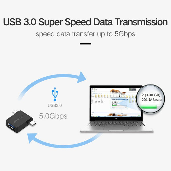 Ugreen Micro Usb+ C To 3.0 Adapter (30453) Usb Cables Hubs & Adapters