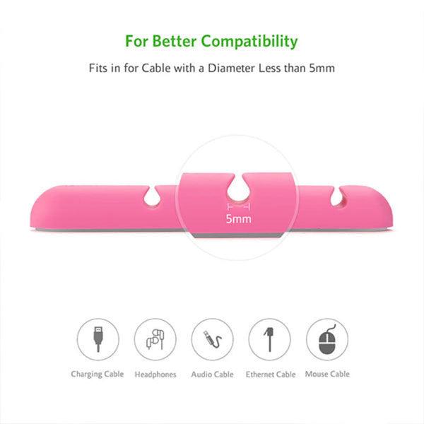 Ugreen Cable Organizer (2Pcs/Pack) Pink (30483) Cable Ties & Organisers