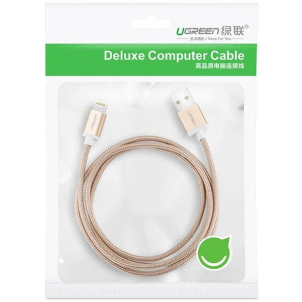 Ugreen 30587 Iphone Pin To Usb2.0 Sync & Charging Cable 1M Gold Cables & Adapters