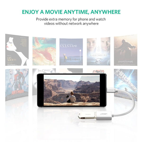 Ugreen Usb Type C Male To 3.0 A Female Otg Cable White 15Cm (30702) Cables & Adapters