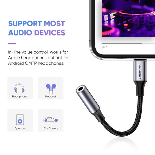 Ugreen Iphone To 3.5 Female Adaptor 30756 Cables & Adapters