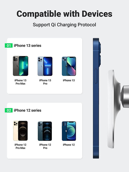 Ugreen 40117 Magnetic Wireless Car Charger Chargers & Cradles