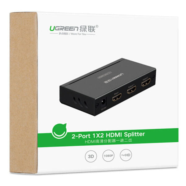Ugreen 1 X 2 Hdmi Amplifier Splitter Black (40201) Splitters & Combiners