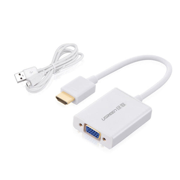 Ugreen Hdmi To Vga & 3.5Mm Audio / Mirco Usb Converter (40212) Monitor/Av Cables & Adapters