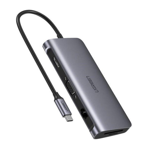 Ugreen Type C 9 In 1 Multifunction Adapter Hdmi/ Vga/Gigabit/Typec/Usb3.0 X 3/Sd/Tf (40873) Monitor/Av Cables & Adapters