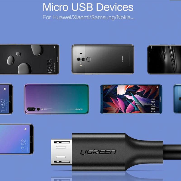 Ugreen Usb 2.0 A To Micro Cable Nickel Plating 1M Black 60136 Cables & Adapters
