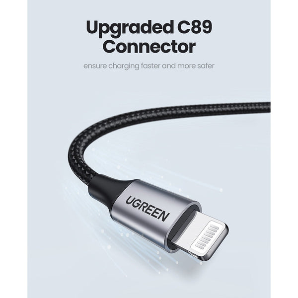 Ugreen 60163 Usb A To 8 Pin Iphone Charging Cable 2M Silver Cables & Adapters