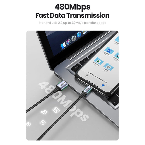 Ugreen 60163 Usb A To 8 Pin Iphone Charging Cable 2M Silver Cables & Adapters