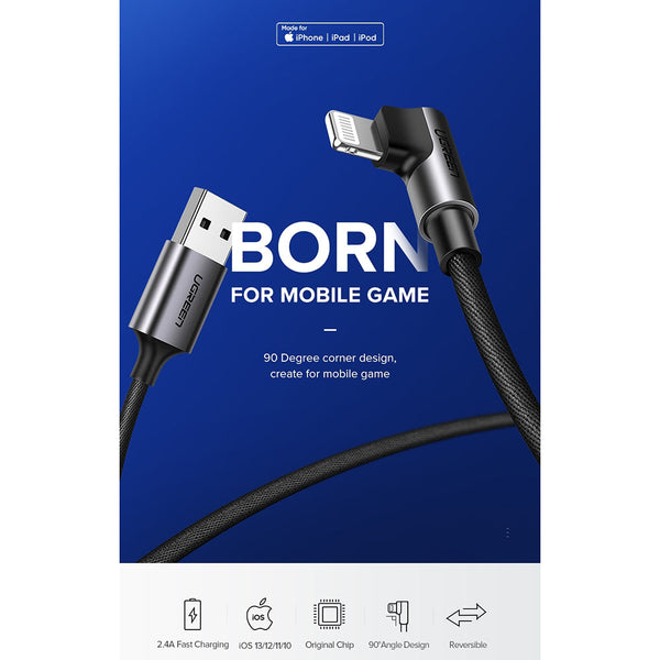 Ugreen 60521 Usb A To 8 Pin 90 Degree Angel Cable 1M Cables & Adapters