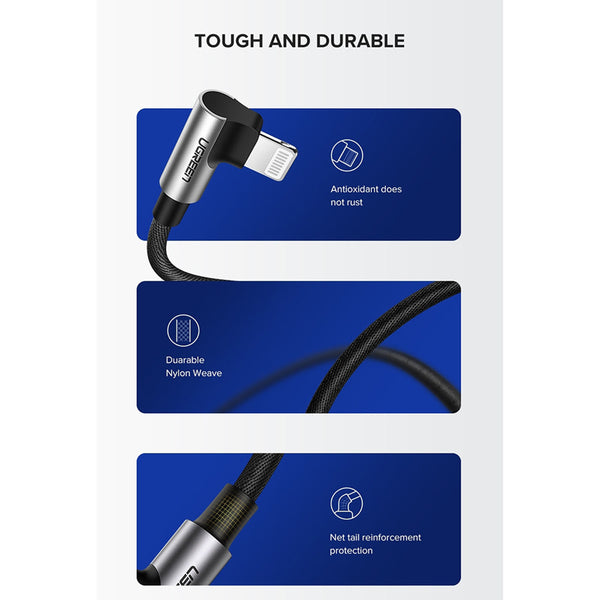 Ugreen 60521 Usb A To 8 Pin 90 Degree Angel Cable 1M Cables & Adapters