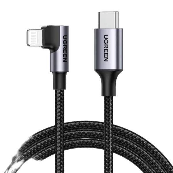 Ugreen 60763 90 Degree Usb C To Iphone 8 Pin Cable 1M Cables & Adapters