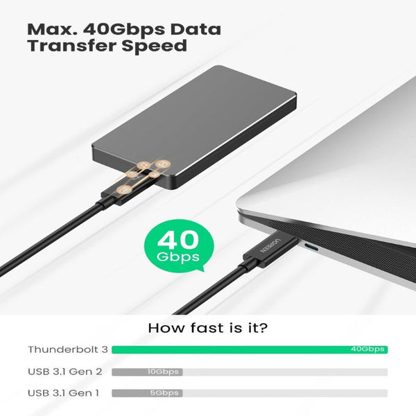 Ugreen Thunderbolt 3 Usb C Cable 0.5M (80324) Cables & Adapters