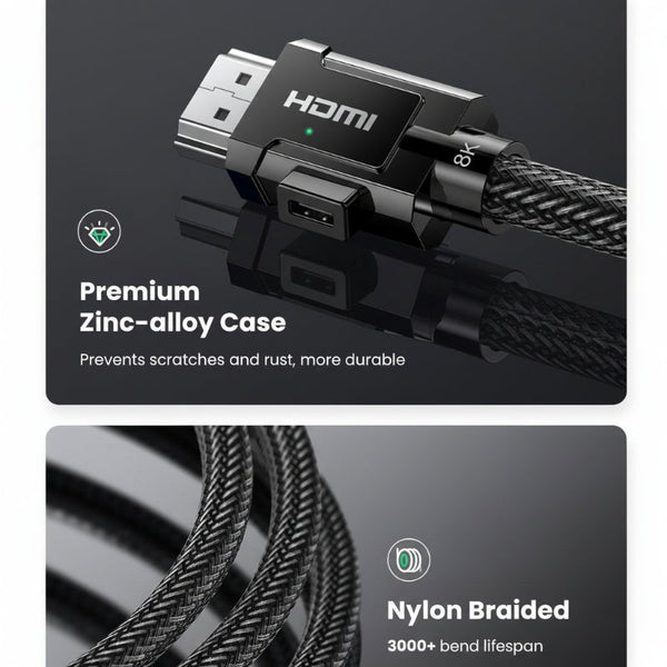 Ugreen 80602 8K Hdmi 2.1 Cable 3M Monitor/Av Cables & Adapters