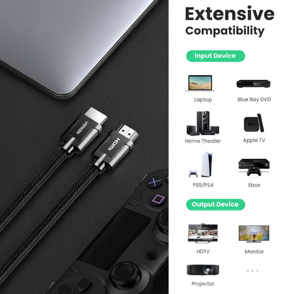 Ugreen 80602 8K Hdmi 2.1 Cable 3M Monitor/Av Cables & Adapters