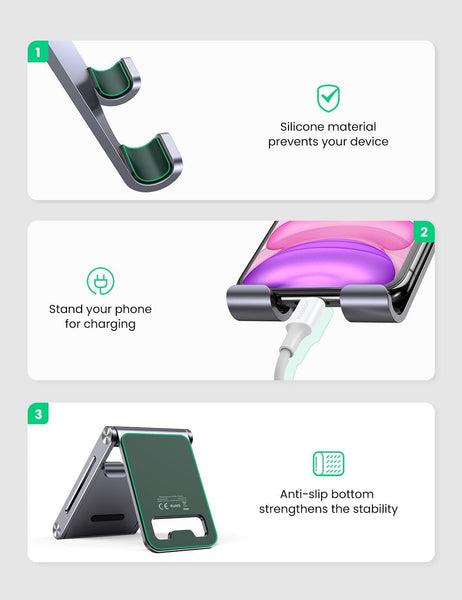 Ugreen 80708 Adjustable Aluminum Phone Holder Chargers & Cradles