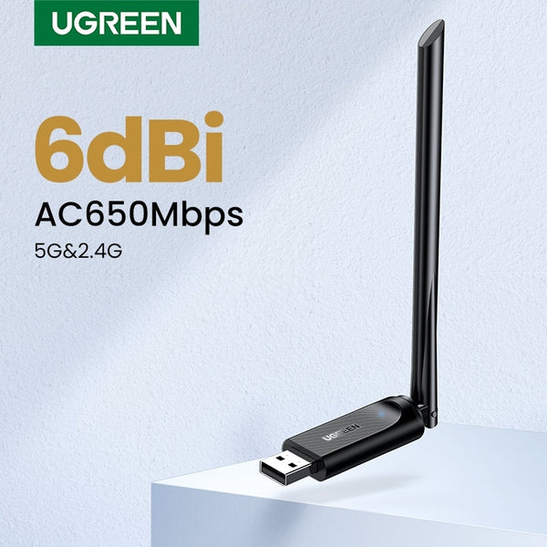 Ugreen 90339 Ac650 High Gain Dual Band Wireless Usb Adapter Usb Wi Fi Adapters/Dongles