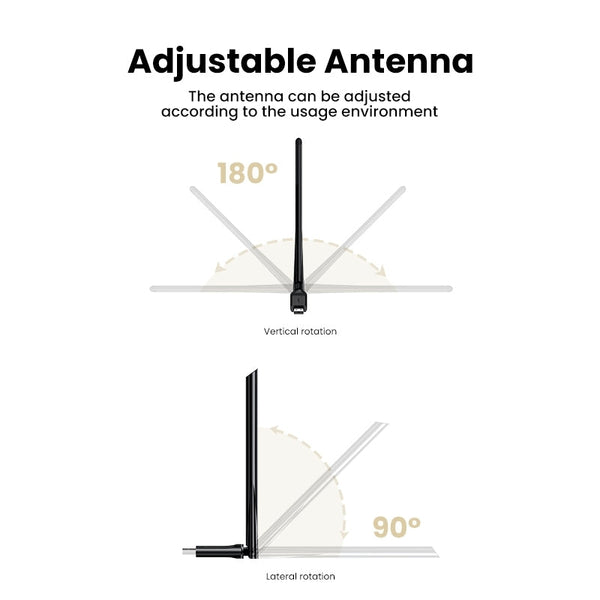 Ugreen 90339 Ac650 High Gain Dual Band Wireless Usb Adapter Usb Wi Fi Adapters/Dongles