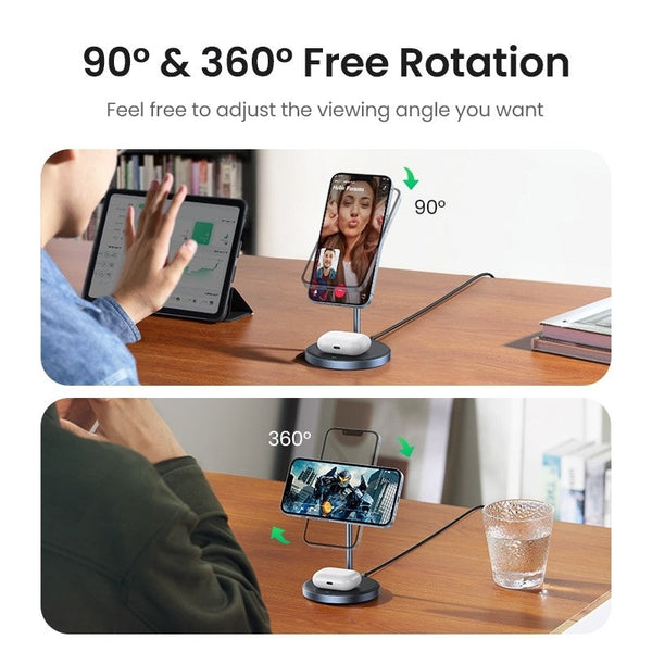 Ugreen 90668 2 In 1 Magnetic Wireless Charging Station Chargers & Cradles